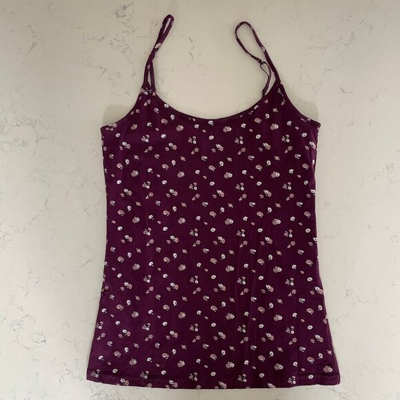 Simons Twik Green Co. Floral Organic Cotton Camisole Purple Pink Blue Sz XS NWOT - Picture 1 of 8